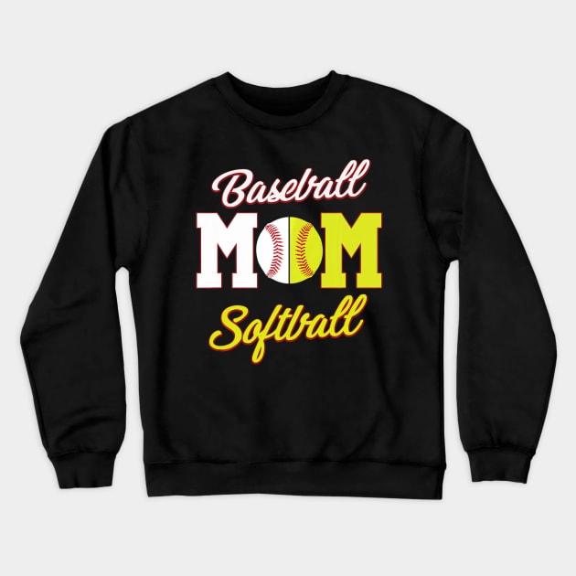 Softball Baseball Mom Crewneck Sweatshirt by Chicu